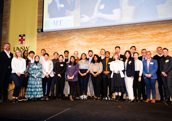 This year's 3MT finalists explored a variety of topics across health, education, law and justice, engineering, and business. Photo: UNSW.