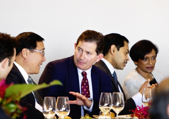 Professor Ian Jacobs talks with luncheon guests. Photo: Mark and Jenny Evans