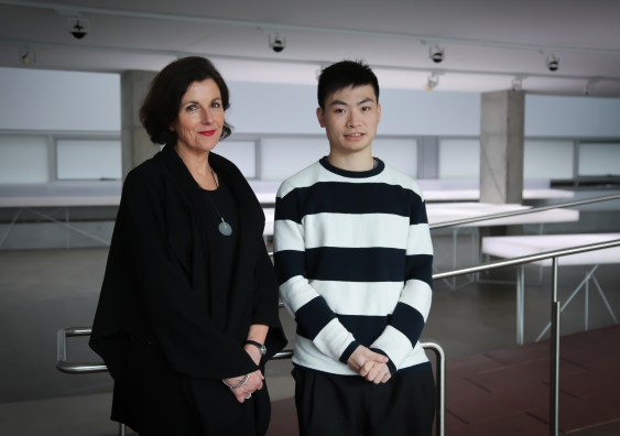 UNSW Built Environment Dean Professor Helen Lochhead with Renzo Piano Foundation internship winner Jincheng Jiang. Photo: Leilah Schubert