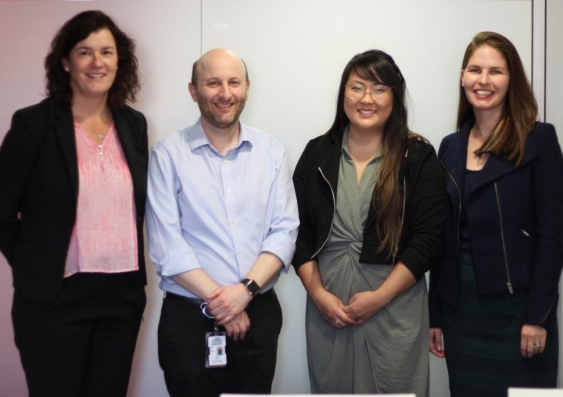 UNSW PhD candidate Eden Robertson (Second from right), led the development of a resource that supports both parents and young people who are deciding whether to enrol in a childhood cancer clinical trial.