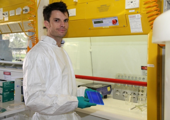 UNSW's Dr Matthew Edwards and his team have received $565,000 in funding to make highly efficient solar cell structures easier and cheaper to fabricate.