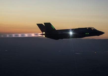An F-35A Joint Strike Fighter on a night mission in the US. Flickr/Lockheed Martin