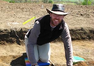 Shawn Ross at an excavation site in Kazanlak, Bulgaria.