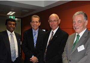 Prof Deo Prasad, Senator Chris Evans, Prof Fred Hilmer & the Hon Robert Hill