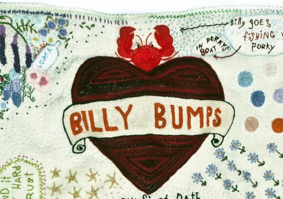 Joy Ivill's embroidered art aims to "charm, unsettle and surprise".