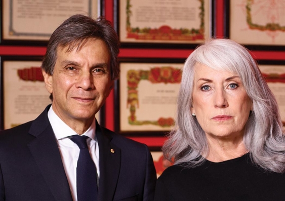 Alec Tzannes, Dean of the UNSW Faculty of Built Environment and Judith Neilson, philanthropist and the founder of the White Rabbit Gallery in Sydney.