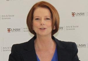 Prime Minister Julia Gillard speaks to UNSW education students