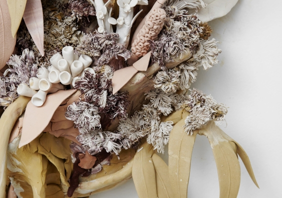 A detail of the work by sculptural ceramicist Alice Couttoupes featured in the exhibition. Photo: Traianos Panioufakis