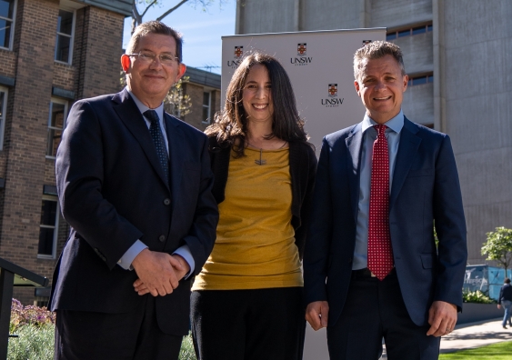 Professor Ian Jacobs, UNSW President and Vice-Chancellor, Associate Professor Donna Green and Matt Thistlethwaite, MP for Kingsford Smith.