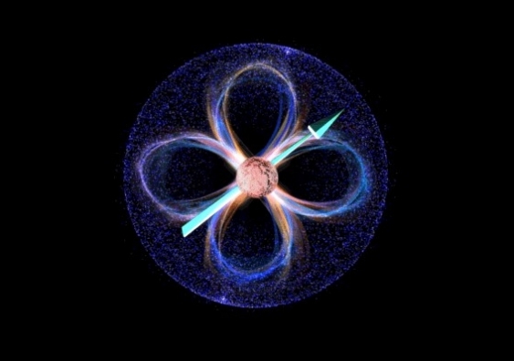 Artist's impression of spin-orbit coupling of atom qubits. Illustration: Tony Melov. Credit: CQC2T.