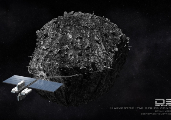 Concept sketch of an asteroid harvester. Credit: Deep Space Industries.