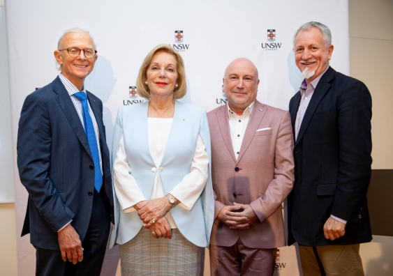 UNSW Scientia Professor Henry Brodaty; Chair of the Prize Advisory Group Ita Buttrose; SANE Australia Board Director, psychiatrist and presenter of the ABC series Changing Minds Dr Mark Cross; and SANE Australia CEO and Member of the Prize Advisory Group Jack Heath launch the Prize at UNSW.