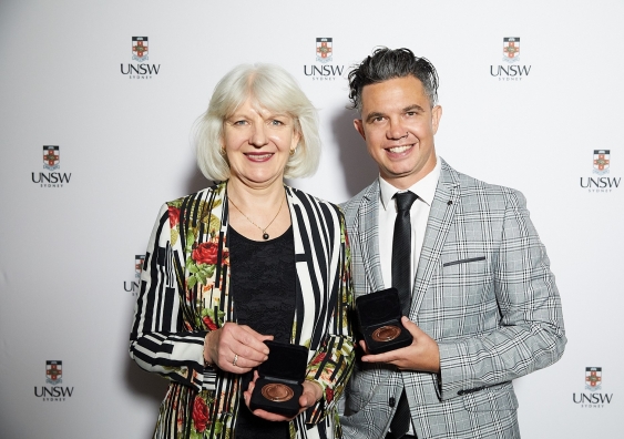 Dual winners of the Australian Mental Health Prize, Joe Williams and Christine Morgan.