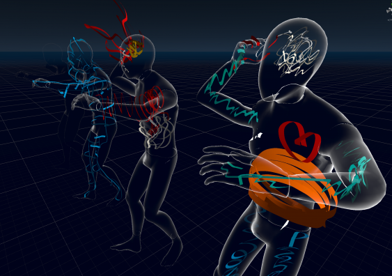 Body mapping session in Virtual Reality using EmbodiMap developed by UNSW fEEL Lab Scientia Professor Jill Bennett and lead immersive media designer Volker Kuchelmeister. Image: Dr Jill Bennett