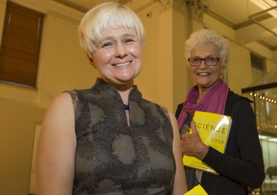 Winner Ashley Hay, with Professor Fiona Stanley
