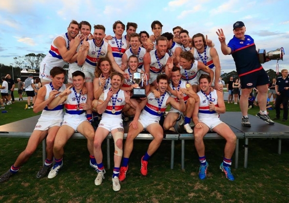 The UNSW Eastern Suburbs Bulldogs Premier Division side celebrate their 2018 Grand Final victory,