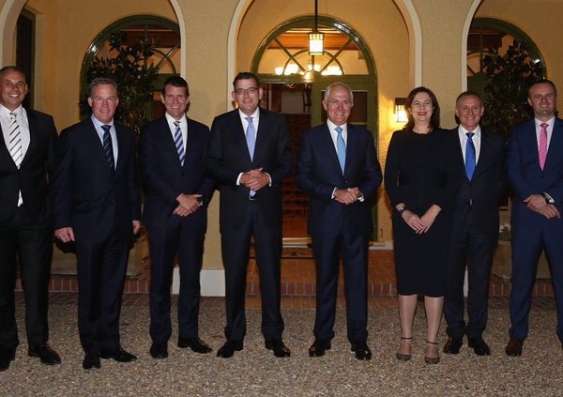 Premiers & Chief Ministers to The Lodge prior to the COAG meeting. Photo @MalcolmTurnbull