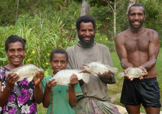 Fish farmers in PNG