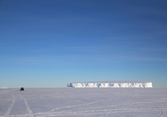 UNSW scientists travel out onto the sea-ice covering Commonwealth Bay in East Antarctica.