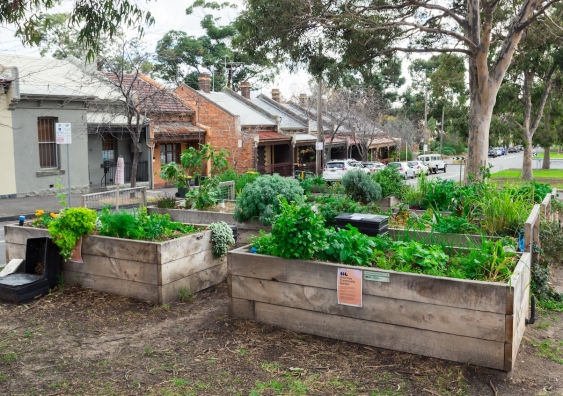 Innovative use of space: a blossoming community garden in the street. Photo: Shutterstock.