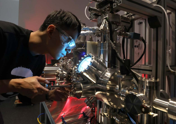 Professor Jan Seidel and his research lab have been using specialised techniques to listen to atoms moving. Photo: UNSW FLEET Centre.