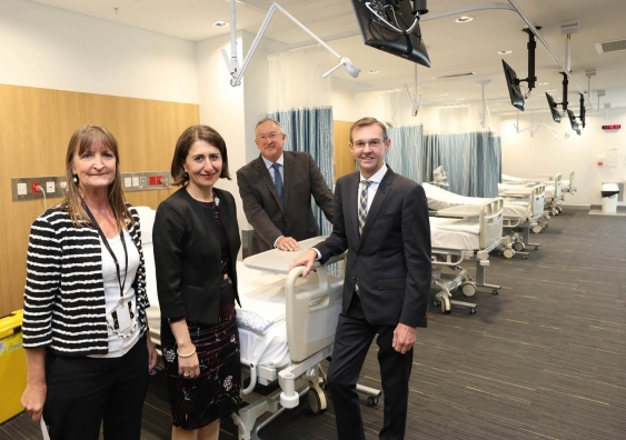 (L-R) Scientia Clinical Research CEO Lisa Nelson, NSW Premier Gladys Berejiklian, Health Minister Brad Hazzard, Member for Coogee Bruce Notley-Smith. Photo: Grant Turner