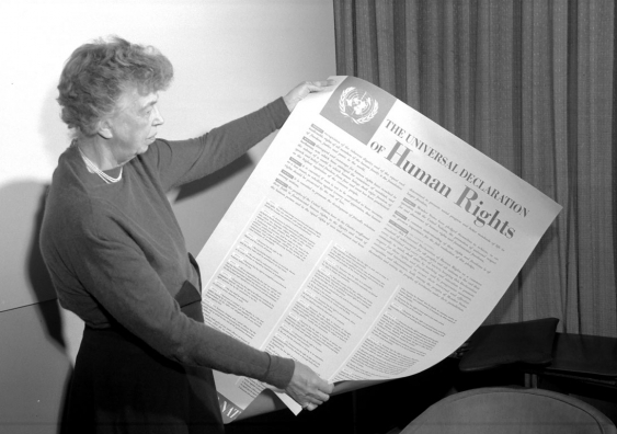 Former US First Lady Eleanor Roosevelt with the United Nations Universal Declaration of Human Rights. Photo: Wikimedia Commons