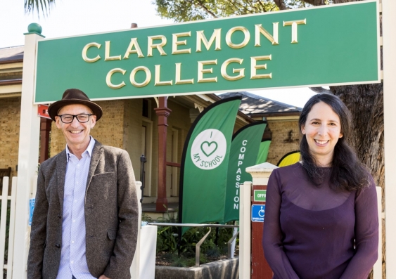 Doug Thomas, Principal of Claremont College and UNSW Associate Professor Donna Green. Photo: UNSW.