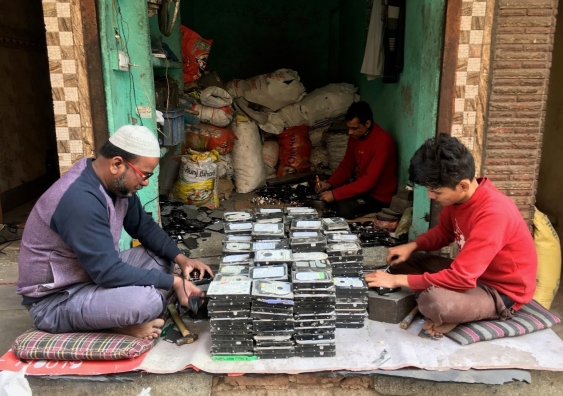 The vast majority of e-waste in India is processed by hand. Image from Miles Park