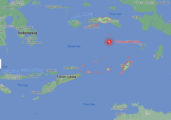 There is one main reason why some earthquakes generate tsunamis. Image: Google Maps.
