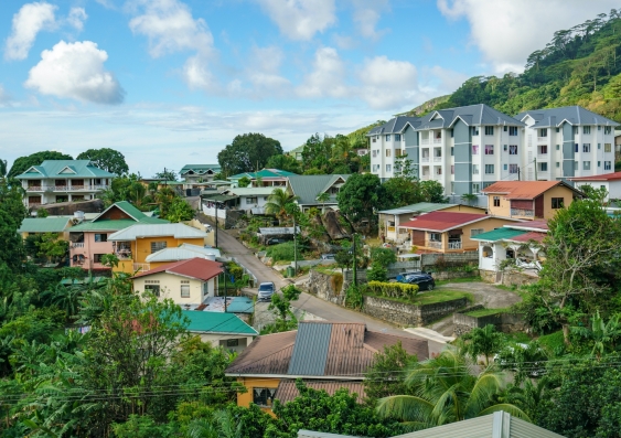Houses in the city of Victoria, the capital of Seychelles. Photo: Shutterstock