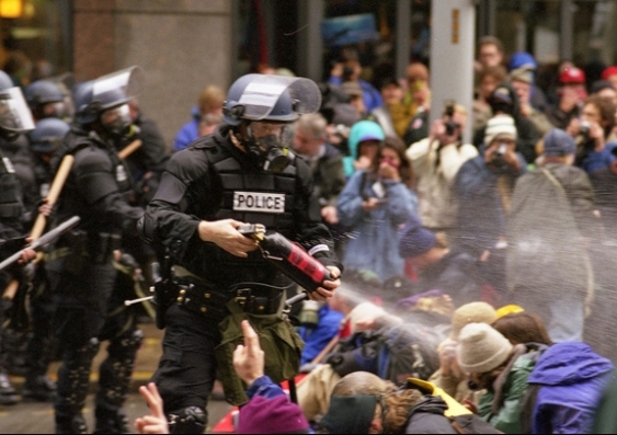 The 1999 ‘Battle in Seattle’ was at the height of the anti-free trade movement. Steve Kaiser/Flickr, CC BY-SA