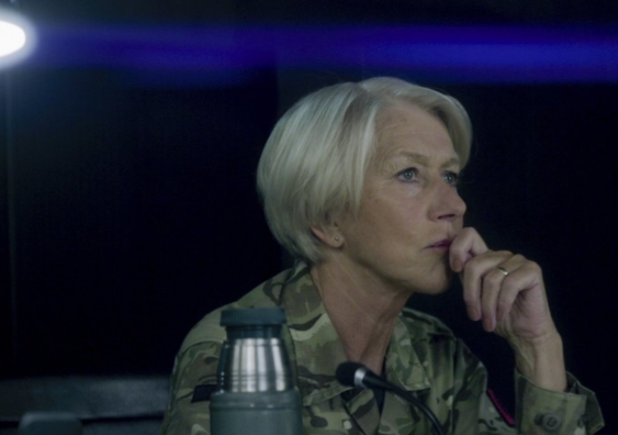Colonel Katherine Powell (Helen Mirren) contemplates the dilemma she faces. Bleecker Street Media