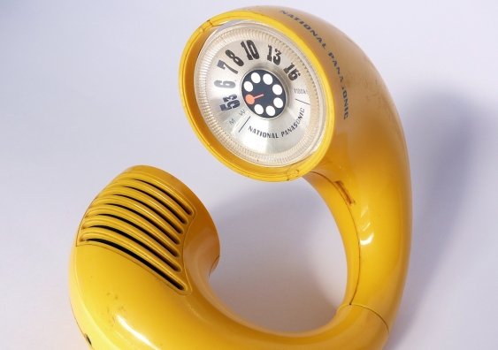The 1972 Panasonic Toot-a-Loop portable radio was inspired by rotary phones and designed to be worn around the wrist. Author provided