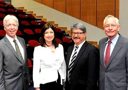 L-R: Dr Sandy McColl (Head, Rural Clinical School Port Macquarie Campus), Dr Lesley Forster (UNSW Associate Dean Rural Health and Head, Rural Clinical School), George Beltchev (Health Workforce Australia) and Professor Peter Smith (Dean, UNSW Medicine).