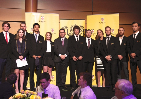 President and Vice-Chancellor Ian Jacobs (centre) with the 2016 UNSW Blues Awards Recipients.