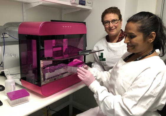 Professor Maria Kavallaris and Dr Lakmali Atapattu with the 3D bioprinter that has won the prestigious 2019 Good Design Award of the Year.