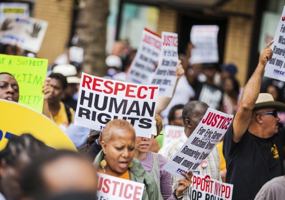 Protest against NYPD invoking the United States Bill of Rights Image: iStock