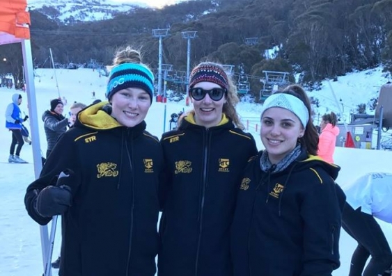 Kate Berriman, Kate Hobbs and Roanna Humphries at the Snow Unigames.