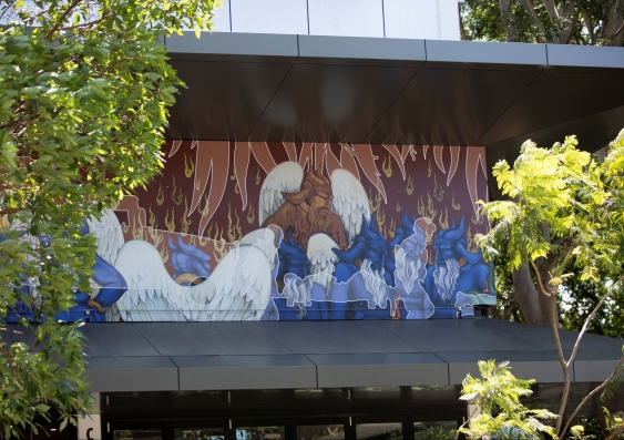 Khadim Ali's mural Every War is Defeat at UNSW Art & Design. Photo by Marty Jamieson