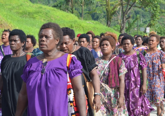 Women from Lihir Island, PNG, march against family and sexual violence. Photo: Anitua Ltd.