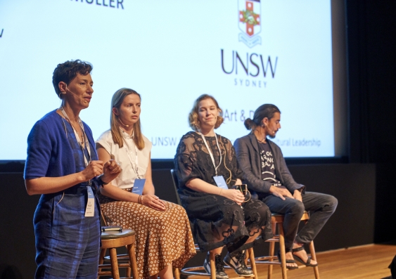 Lizzie Muller, Hannah Jenkins, Lucy Stranger and Wesley Shaw at the Communicating the Arts conference on November 14th 2019