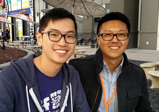 UNSW student Jason Peng (R) with Calvin Tam (Bachelor of Computer Science 2014) who is now working at Facebook.