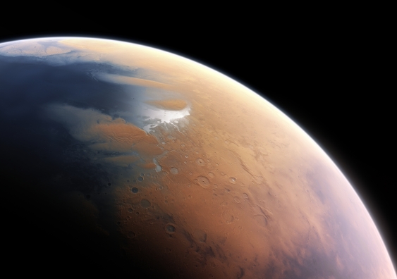 An artist's impression of Mars 4 billion years ago: Image: European Southern Observatory