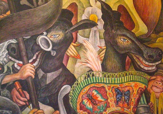 The Mexican artist Diego Rivera was an early contributor to the Pago en Especie program, which allows artists to pay tax with art. Mexico bellas artes fresque riviera anes. Wikimedia Commons.