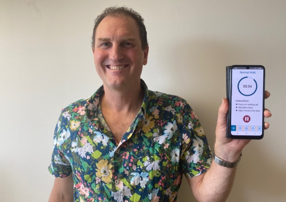 UNSW biomedical engineer, Dr Matthew A Brodie, developed the Walking Tall app in collaboration with people who are living with Parkinson's Disease. Image from Matthew A Brodie