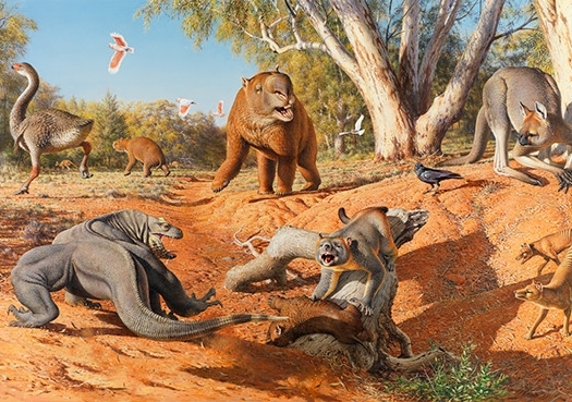Australian megafauna (Illustrator: Peter Trusler © Australian Postal Corporation 2008)