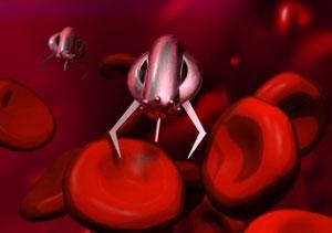 Nanobot repairing diseased blood cells