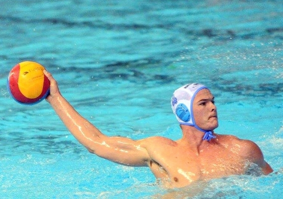 Nathan Power completed the majority of his degree remotely while playing professional water polo in Europe. Photo: Water Polo Australia