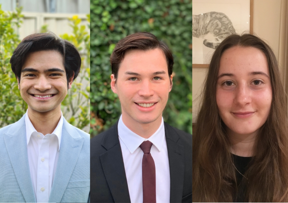 Ashraf Olife, Max Kwok and Ellen Mitchell will study at universities in the Indo-Pacific region as part of the NCP Scholarship Program. Photo: UNSW Sydney.